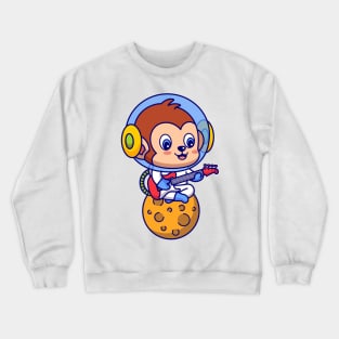 Monkey Astronaut Playing Guitar Crewneck Sweatshirt